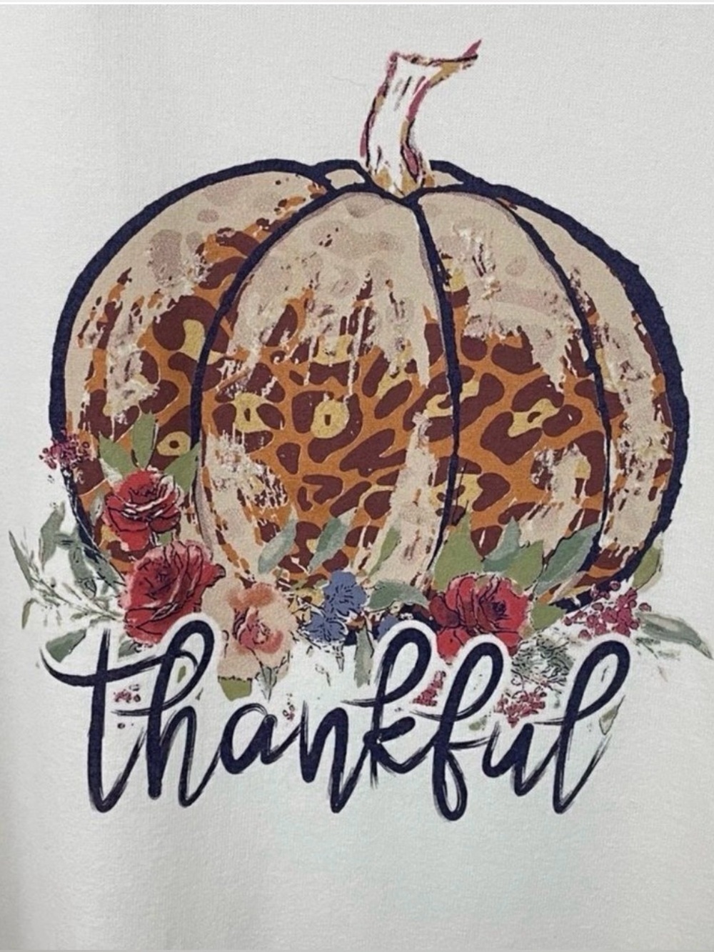 Women’s Fall Long Sleeve Thankful Pumpkin Graphic Tee - Picture 9 of 9